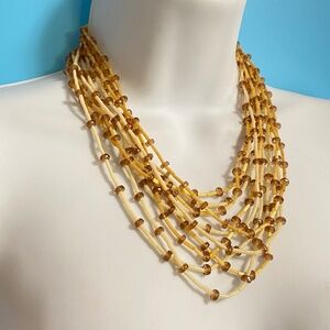 Vintage WEST GERMANY Multi-Strand Glass Beads Necklace